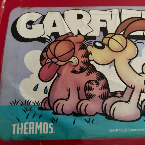Vintage 1978 Thermos Garfield Red Lunchbox - Picture 3 of 8